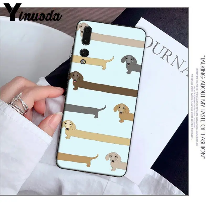 Умный чехол для телефона Yinuoda с изображением животных собак таксы Huawei Mate10 Lite P20 Pro