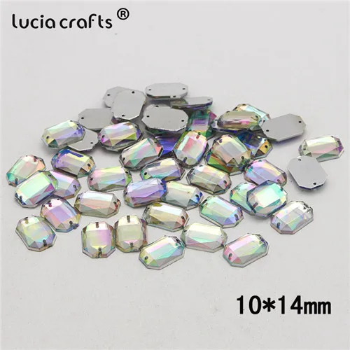 Style 13 50pcs 20/25/50/100pcs Multi Shapes AB Color Acrylic Crystal Stone Flatback Rhinestone Beads DIY Sew On Clothing Bags Accessories D1303 - Цвет: Style 13 50pcs