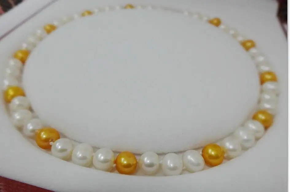 Hot selling free shipping******18&quot 9-10MM REAL SOUTH SEA WHITE GOLD PEARL NECKLACE 14k | Украшения и аксессуары