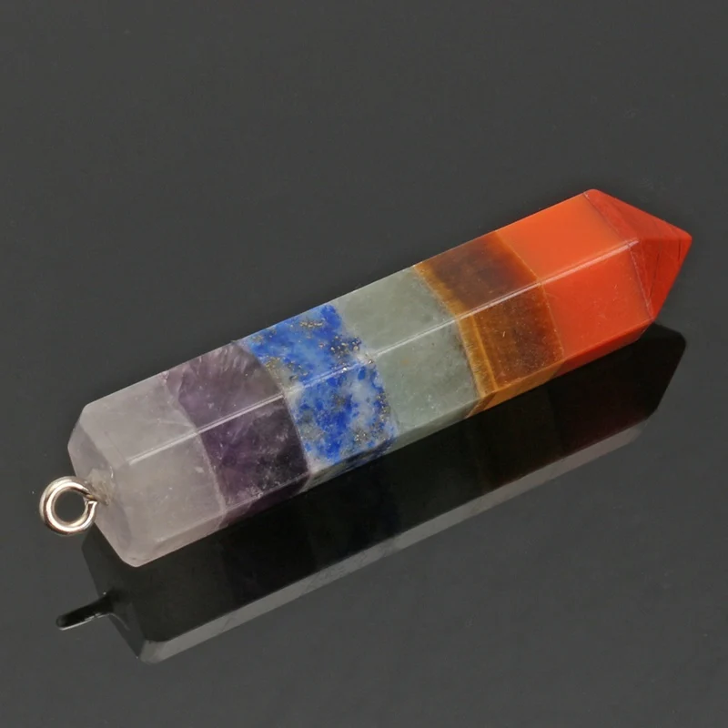 KiWarm 1 шт. 7 Чакр каменная исцеляющая палочка многослойная кристальная