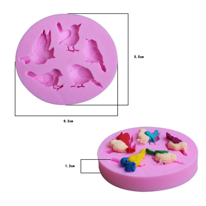 Птицы Силиконовые формы Fondant (сахарная) пресс форма для тортов декоративные
