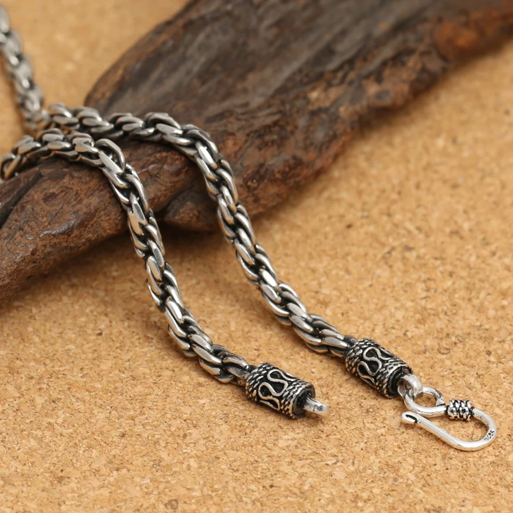 

Массивная цепь Interlock Мужская, цепочка из серебра 100% пробы, толщиной 4 мм, классное ожерелье s, серебро 925 пробы, бижутерия 33 г, пробы