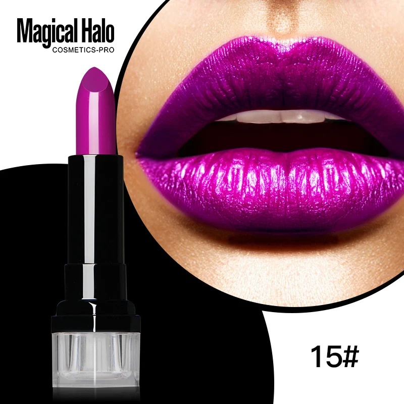Magical Halo L. uxury стойкая матовая губная помада водостойкая Batom Shimmer бархатная губная помада телесный вампир макияж темно-фиолетовый синий - Цвет: 15 luminous