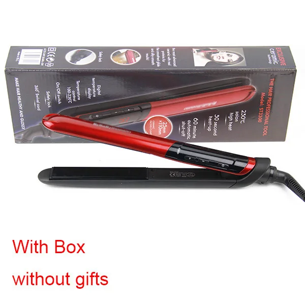 with Box Профессиональный Выпрямитель для волос, светодиодный выпрямитель для волос, утюжок для выпрямления волос, прямой инструмент для укладки волос - Цвет: with Box