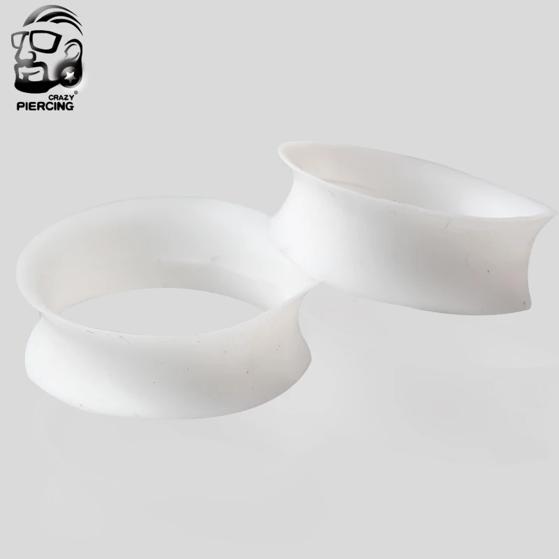 Силиконовая Гибкая тонкая кожа двойные расклешенные туннели для плоти ушные