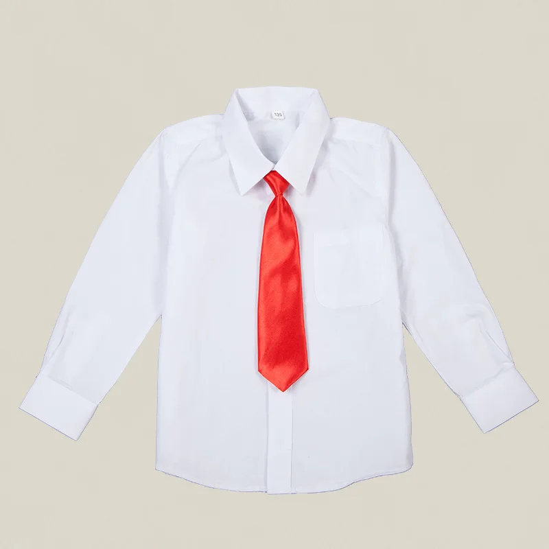 Новинка 2016 года белая рубашка с галстуком для мальчиков детская хлопковая