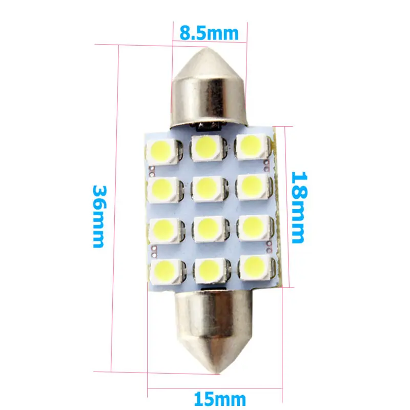 YM E Bright 100 шт. C5W 31 мм 36 39 41 1210 12 SMD 3528 светодиодные внутренние лампы для чтения