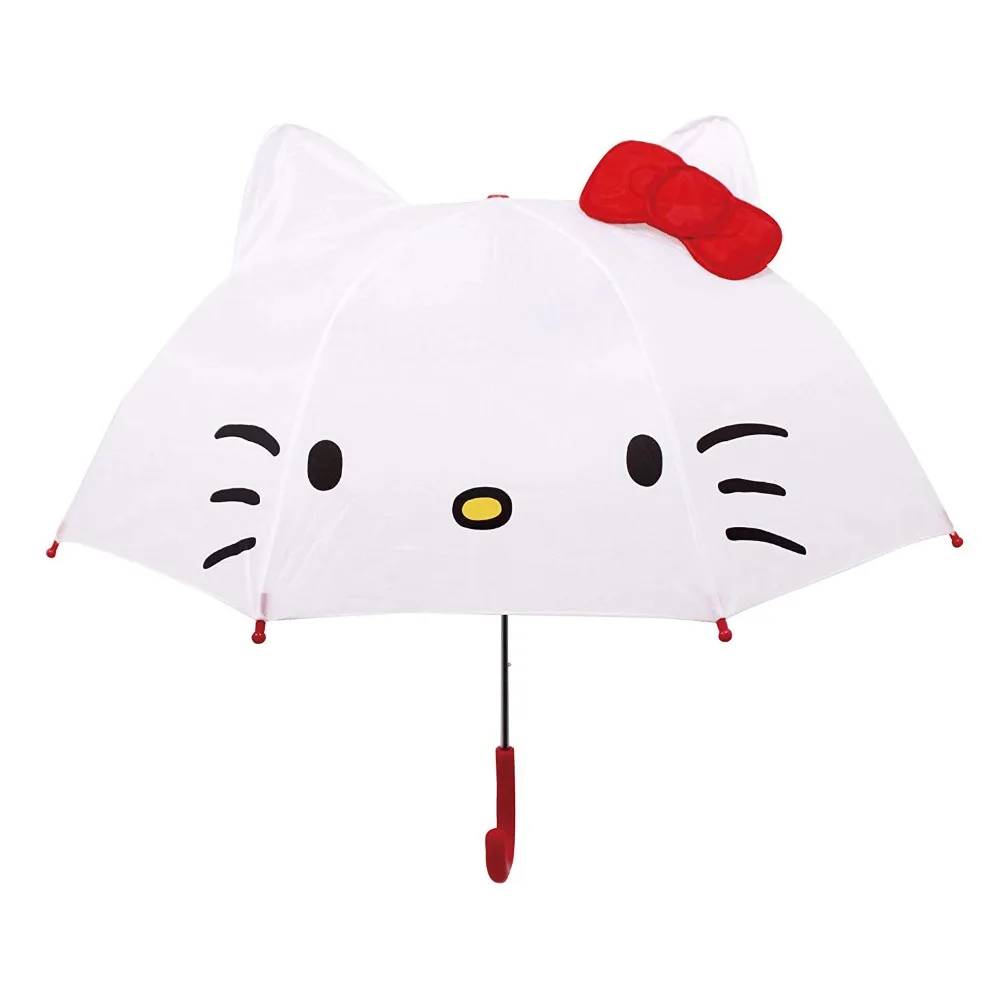 Милый мультяшный детский аниме-зонтик hello kitty для девочек, креативный милый зонтик с длинной ручкой, детский студенческий белый зонтик