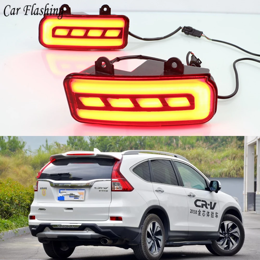 Автомобильный мигающий 1 комплект, Автомобильный светодиодный задний фонарь, тормозной светильник, светильник заднего бампера, декоративная лампа, отражатель для Honda CR-V CRV