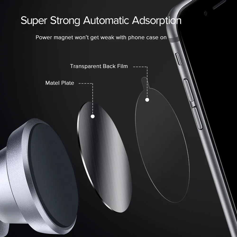 suptec 10 pack metal plate disk for magnetic car holder iron sheets sticker for magnet mobile phone holder car air mount stand free global shipping