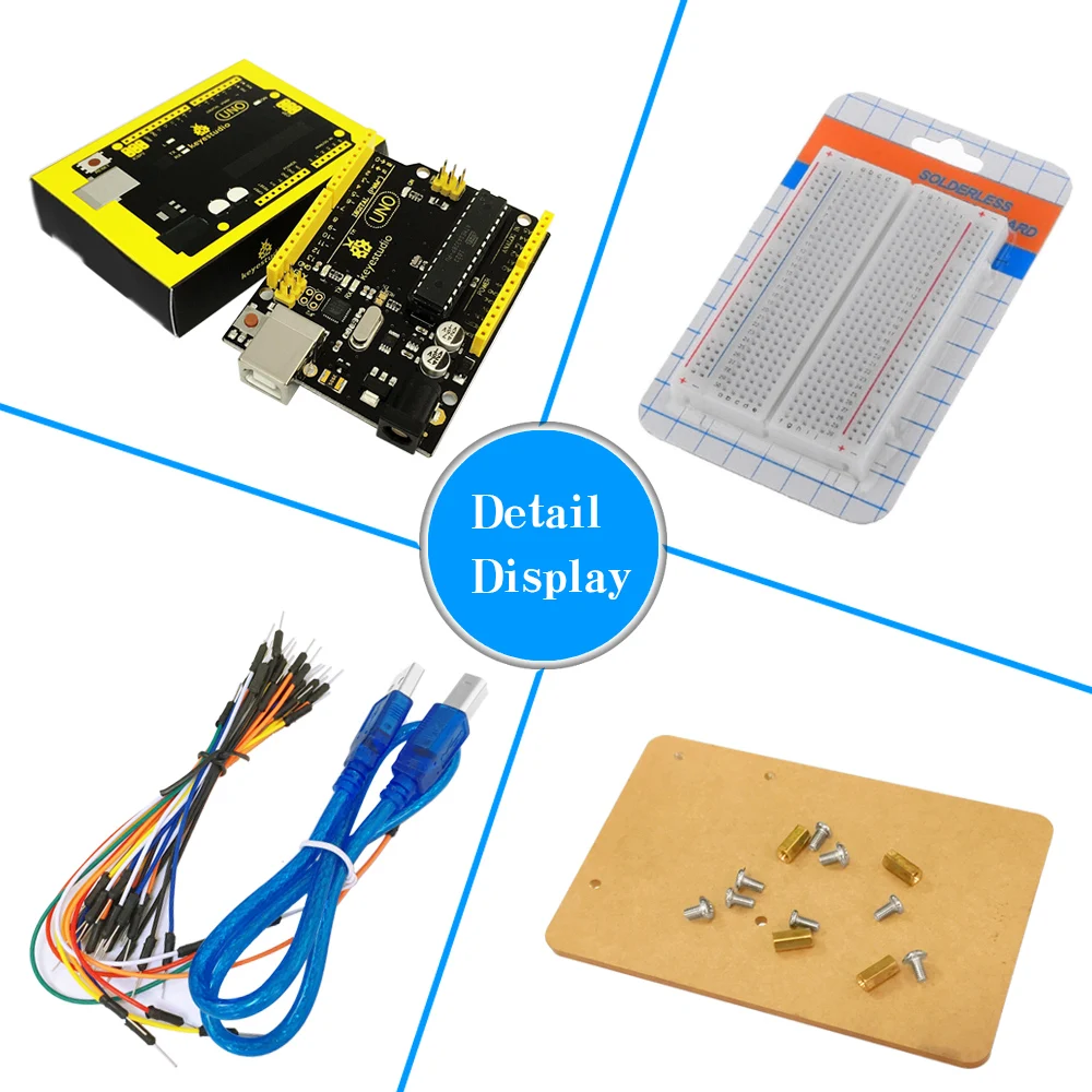 Keyestudio UNO R3 макет комплект Подарочная коробка для Arduino проект с dupont провода+ светодиодный+ резистор+ PDF