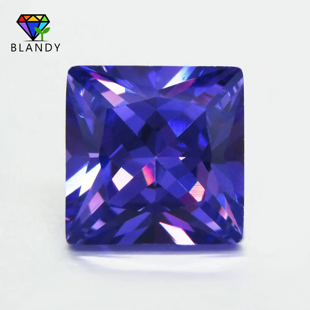 Purple 50 шт./лот 1,5*1,5 мм~ 12*12 мм 5A белый, оливковый, фиолетовый, черный, розовый квадратной формы кубического циркония камень Принцесса Cut свободные CZ драгоценные камни - Цвет: Purple
