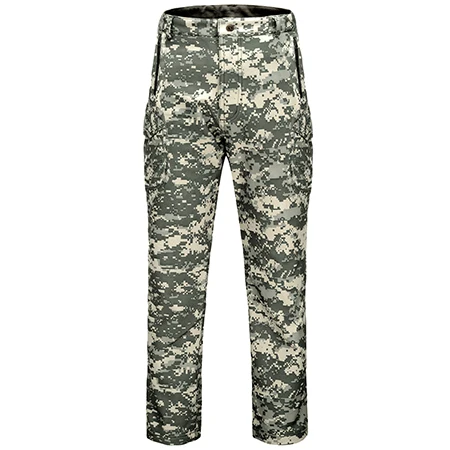 FREE SOLDIER ветровочные штаны с мягкой шерстью из акульей кожи на осень и зиму для изыскания и бивака, мужские тактические ветрозащитные водостойкие альпинистские штаны - Цвет: acu camouflage