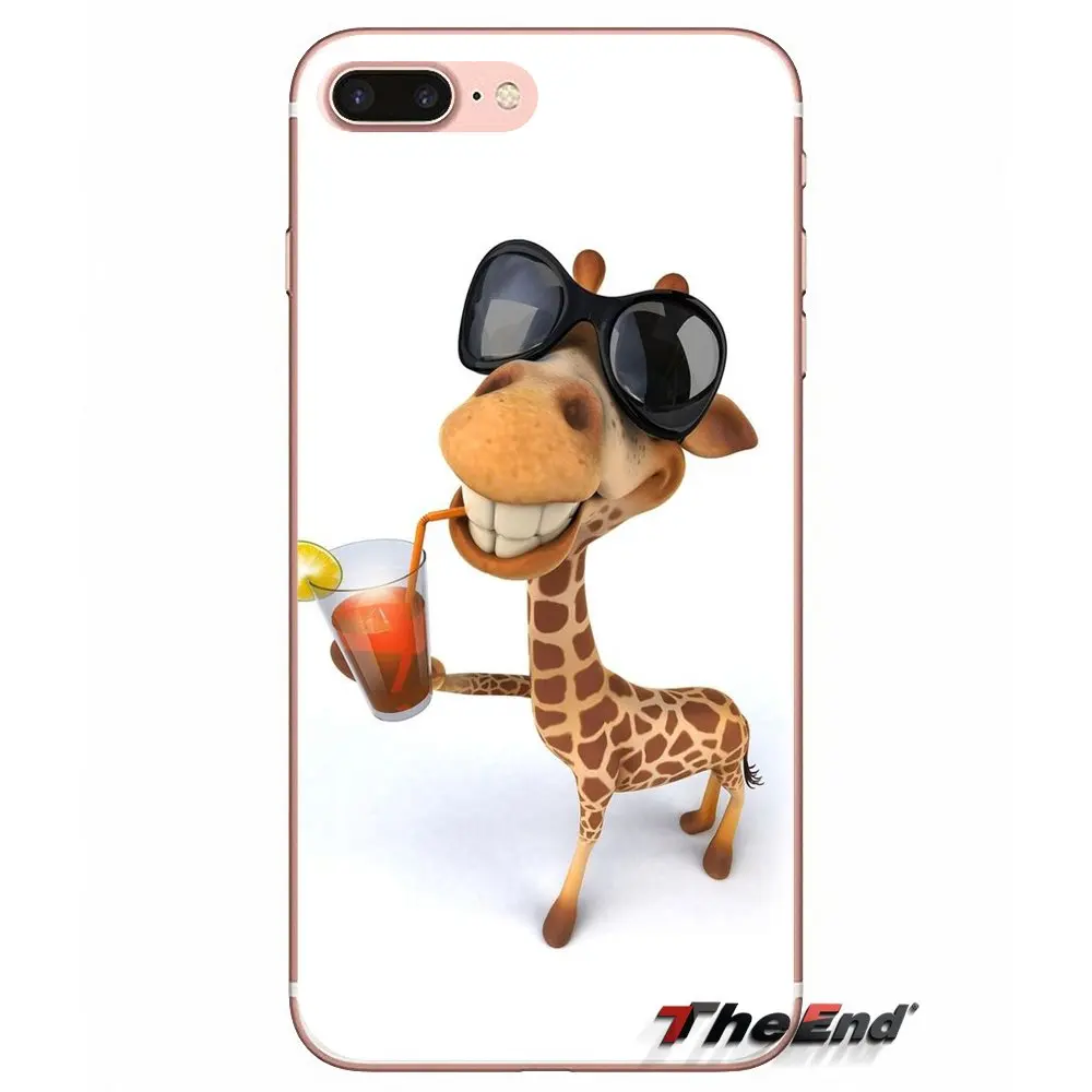 For Sony Xperia Z Z1 Z2 Z3 Z5 compact M2 M4 M5 E3 T3 XA Aqua LG G4 G5 G3 G2 Mini Sunglasses Giraffe spectacles Phone Case | Мобильные