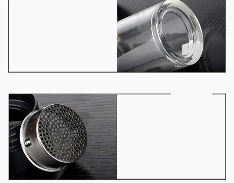 Двойные стенки Borosilica Стекло бутылка с сеточкой для заваривания чая с веревкой крышкой Портативный наружный машинный Тур взрослых пить воду в бутылках бутылки