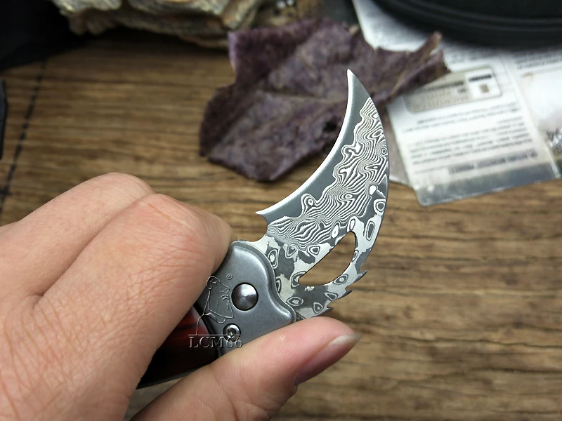 LCM66 дамасский Karambit складной нож csgo подарок тактический карманный нож, Открытый Кемпинг джунгли выживания боевой инструмент самообороны