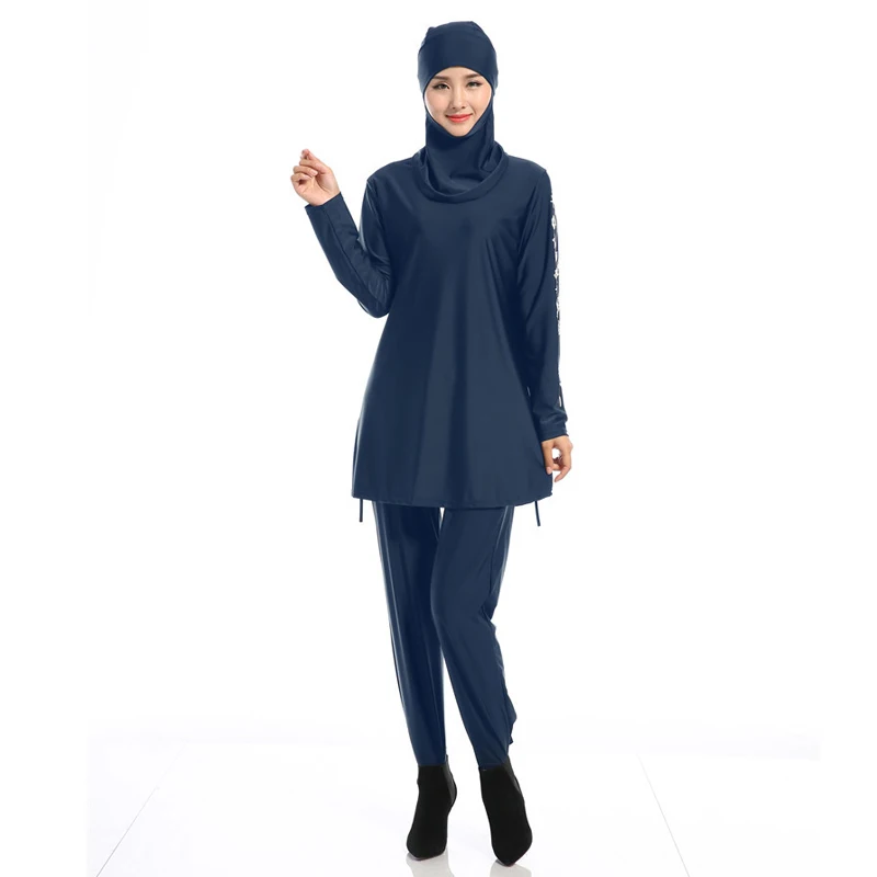 MISSJOY Большие размеры пляжные Мусульманский купальник мусульманских полный закрытые купальники burkini Для женщин купальники три части купальник