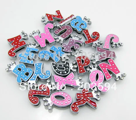 

130pcs 8mm A-Z Enemal Slide letters Charm DIY Accessories fit pet collar