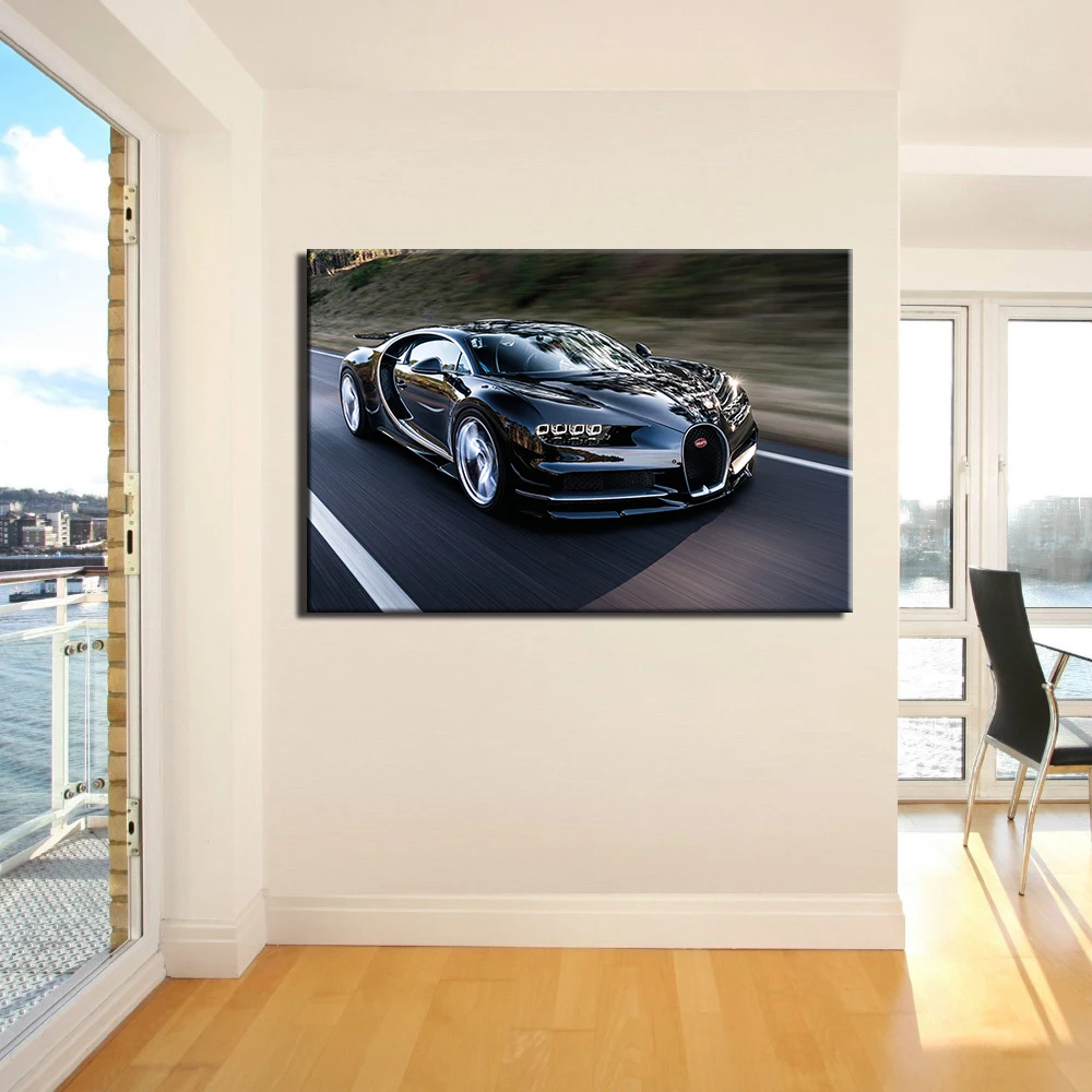 Bugatti чугун суперкар Печать на холсте для домашнего декора живопись стены