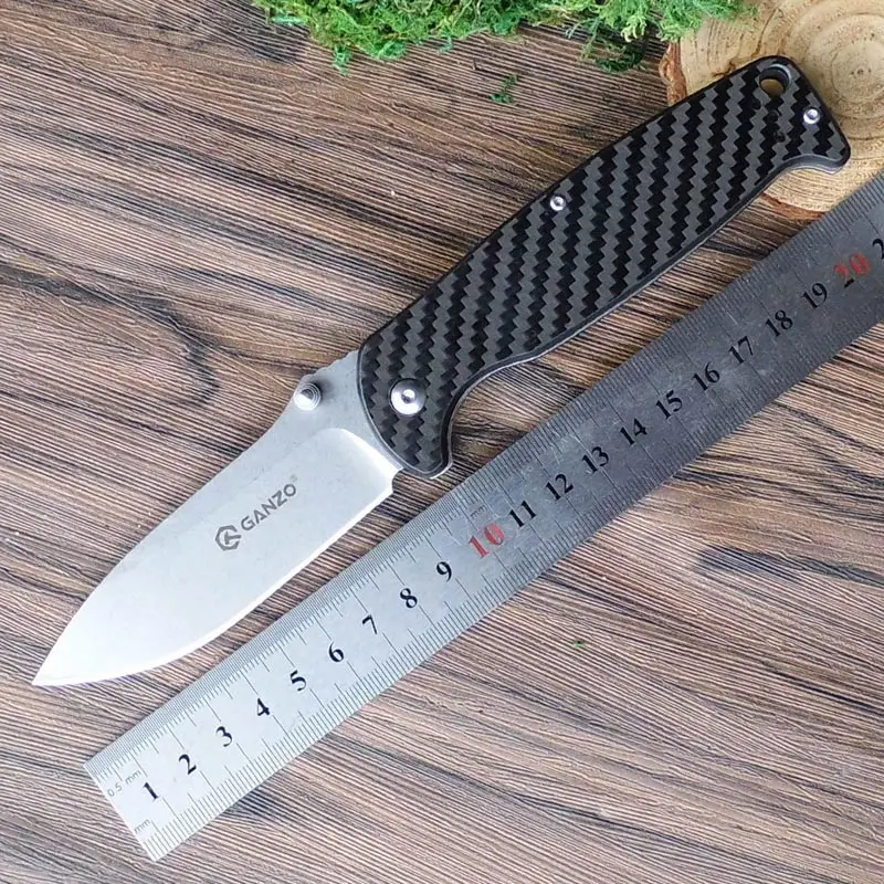 Carbon Fiber 58-60HRC Ganzo G7412 440C G10 или ручка из углеродного волокна складной нож для выживания походный инструмент карманный нож тактический edc Открытый инструмент - Цвет: Carbon Fiber