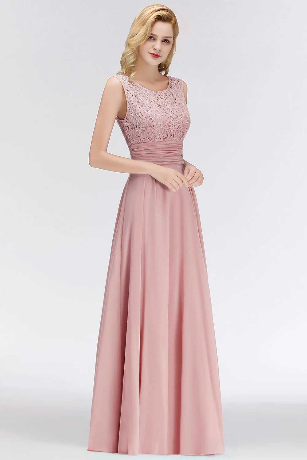 Vestido dama de honor Dusty розовые кружевные платья подружки невесты длинные сексуальные