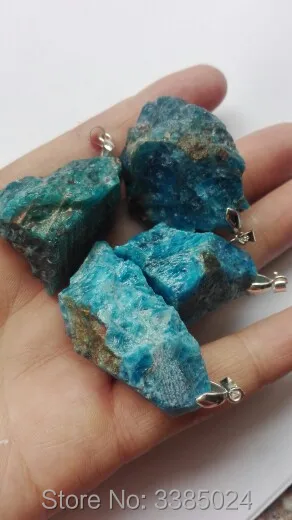 3pcs/lot Drop Shipping NaturaL Blue Apatite Rock Pendant +free rope | Дом и сад