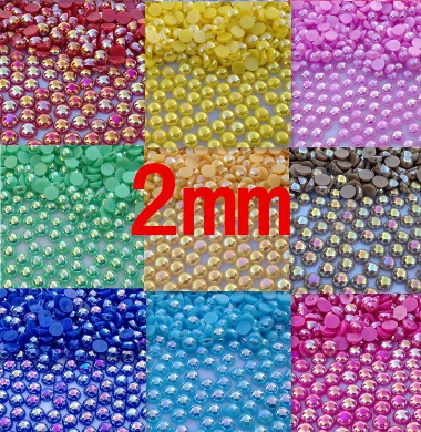 Бесплатная доставка 2 мм 5000 шт AB Цвета ABS полукруглый искусственный жемчуг