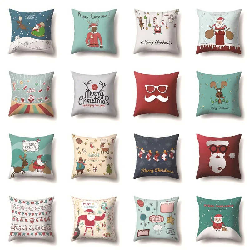 Наволочки для подушек с принтом снеговика оленя из полиэстера|Наволочки| |