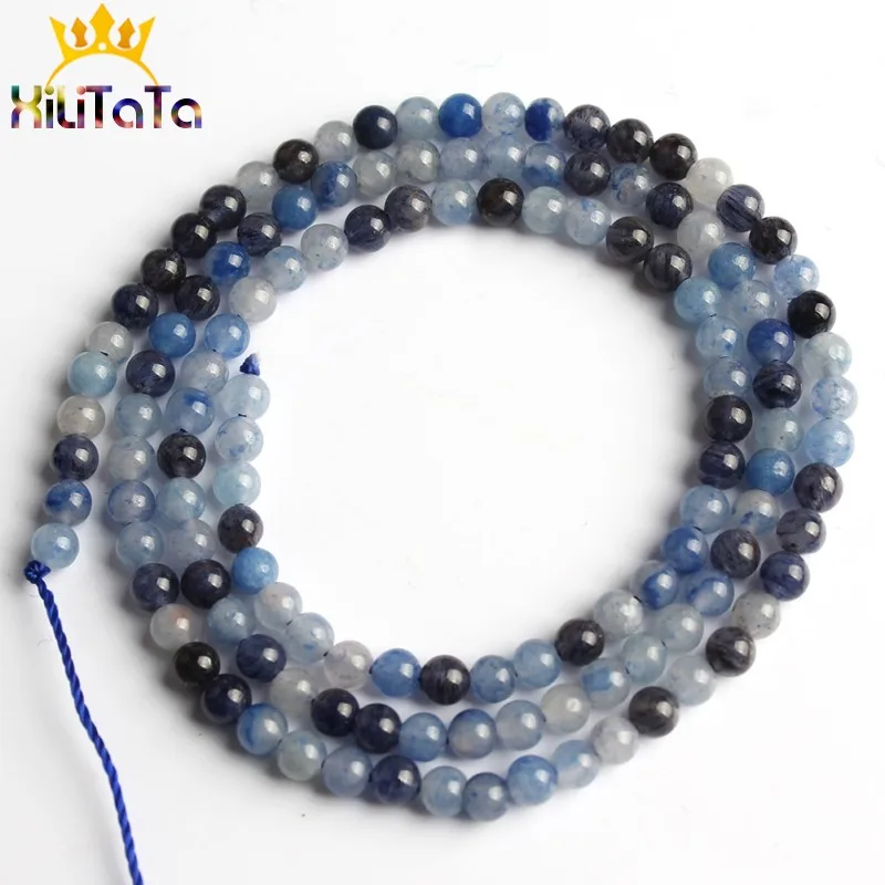 Blue aventurine 2-3 мм натуральный камень Агаты лабрадоритовый кварц Амазонит хрустальные бусины Круглые свободные бусины для самостоятельного изготовления ювелирных изделий Браслеты - Цвет: Blue aventurine