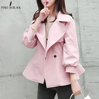 pinkyisblack casaco feminino 2019 short trench coat for women autumn spring womens windbreaker outwear trench female