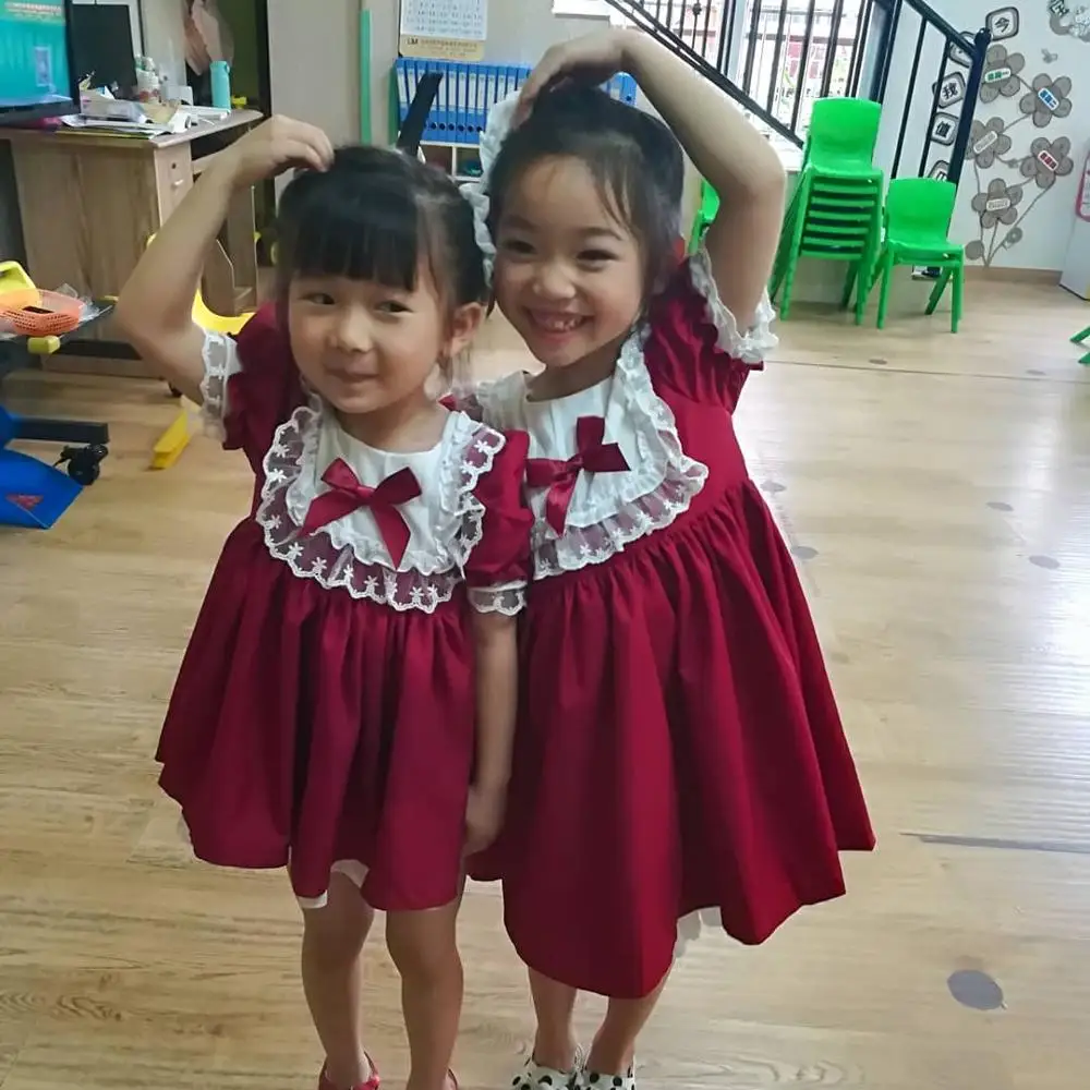 2019 платье для девочек robe fille детское кружевное испанское с бантом Детские платья