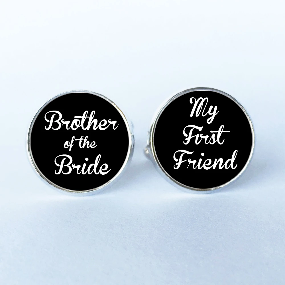 Можно настроить любое слово свадебные запонки на заказ белый черный фон мужские