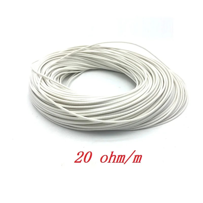 20 ohm Все размеры низковольтный силиконовый резиновый нагревательный кабель Электрический нагревательный провод для грелки нагревательный коврик - Цвет: 20 ohm