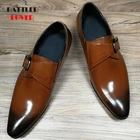 Брендовые роскошные мужские оксфорды из натуральной кожи Мужские модельные туфли с острым носком и пряжкой Мужская Свадебная обувь Hombre деловая обувь