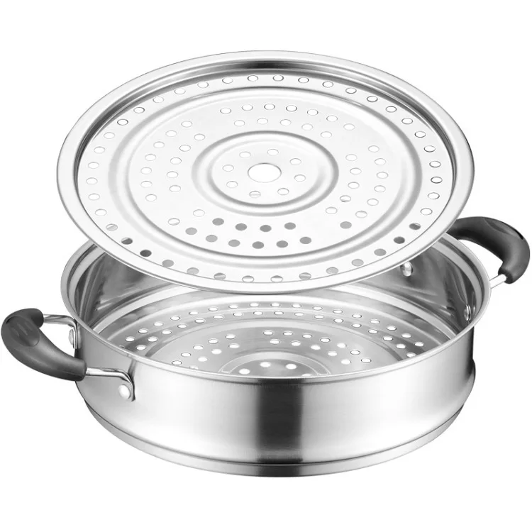 

Limited New Arrival Metal Ciq Steamer Pot 26cm Stainless Steel 2 Layer Steamer Double Bottom Boiler Gas Cooker Universal