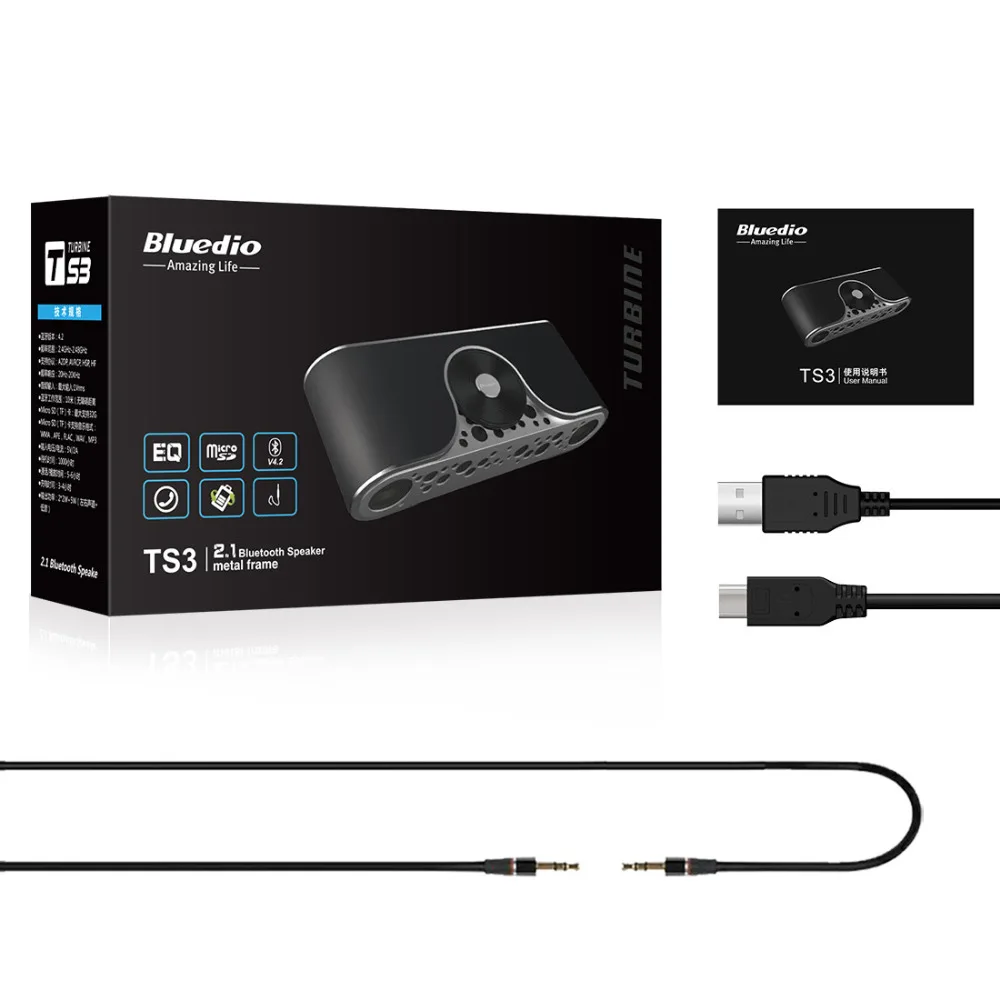 Bluedio TS3 Bluetooth колонки с басом оригинальные беспроводные и переносные Поддержкой SD