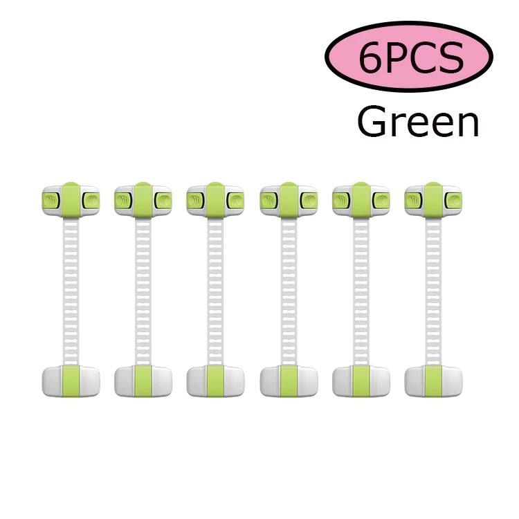 Green-6pcs EUDEMON 6 шт. замок на холодильник замок ящики шкаф для детей Детская безопасность пластик ABS PE Туалет замок холодильника - Цвет: Green-6pcs