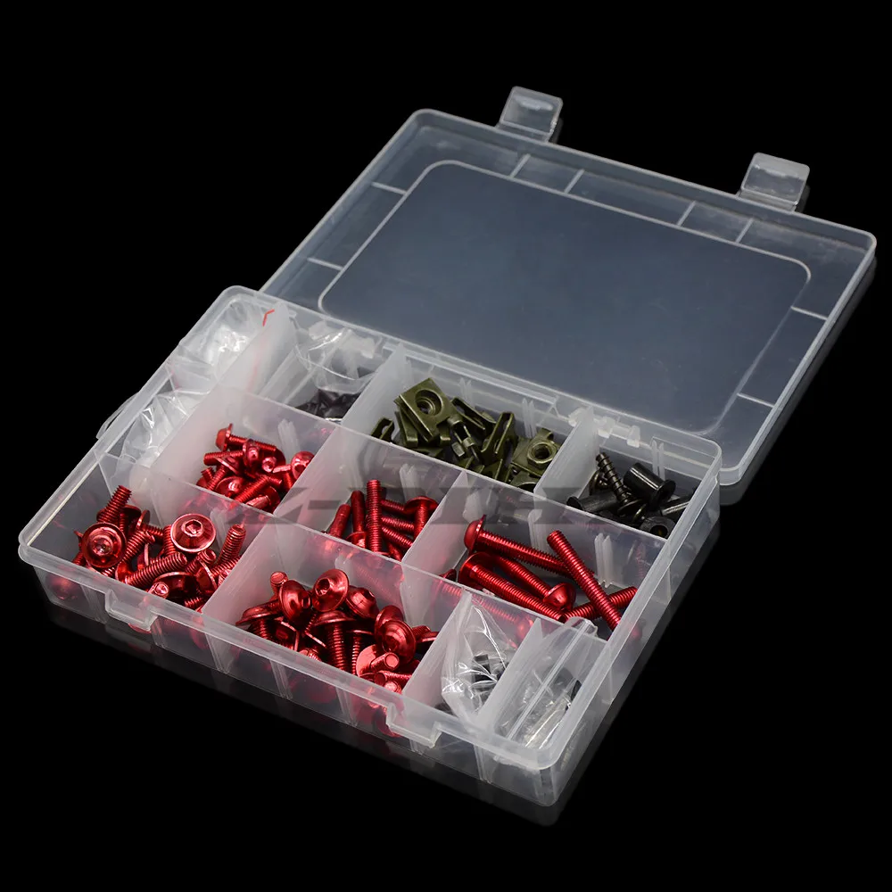 for 1 Sets Complete Motorcycle Windshield Fairing Bolts Nuts Screws Washer Kit Fastener Clips Aluminum | Автомобили и мотоциклы