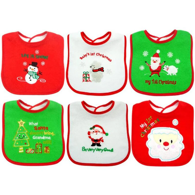 Baby Bandana Bibs Baberos Newborn Infant Santa Claus Toddler Saliva Towel Kwijl Slab Babero Dribble Christmas Gift C018 |