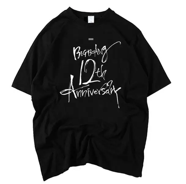 Модная Футболка kpop bigbang с принтом на 12 ю годовщину футболка круглым вырезом и