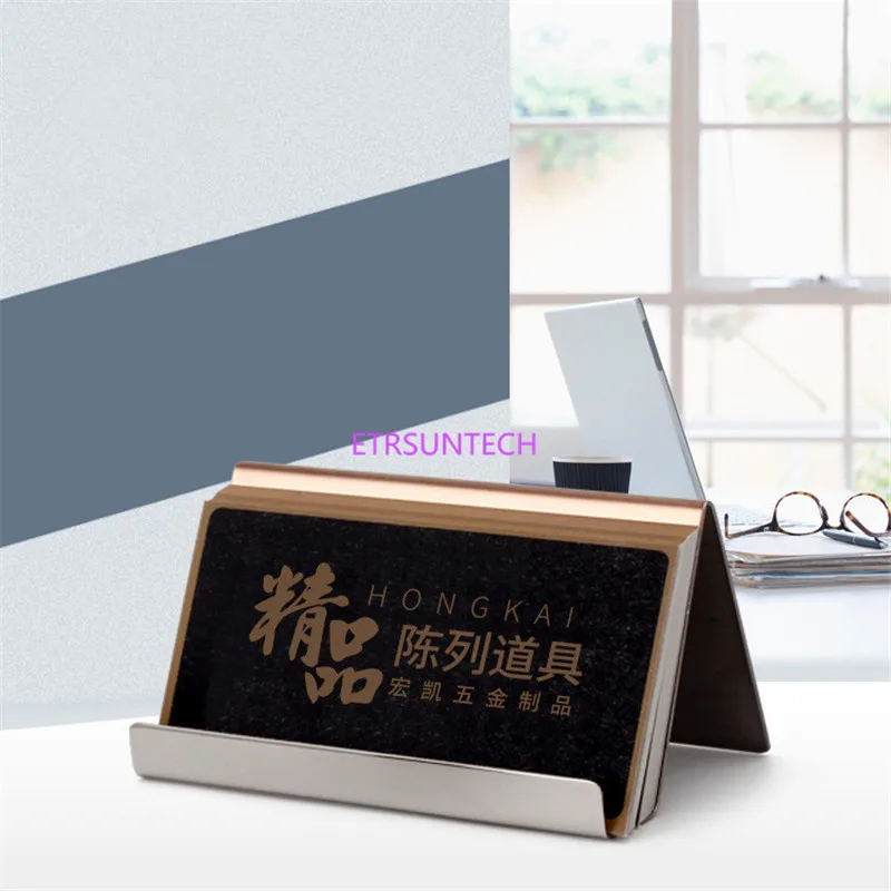 

Modern Stainless Steel Business Card Holder Name Card holders note holder Display Stand Satin Finish Luxury Desktop Stand Case