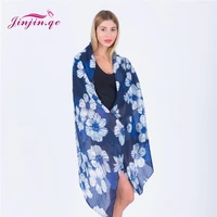 jinjin qc 2019 new fashion spring viscose scarf big floral printed wraps and shawls hijab bandana echarpe foulard femme dropship