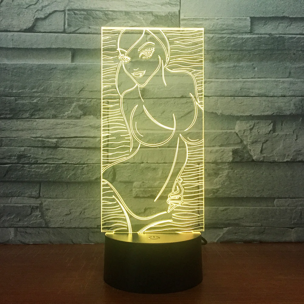 Красивое сексуальное бикини для девочек 3D визуальный светодиодный ночной