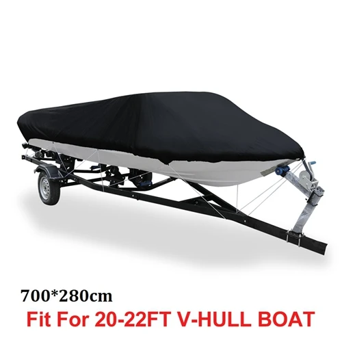 Black 20-22FT X AUTOHAUX 210D 540/570/700x280/300 см Trailerable чехол для лодки водонепроницаемый рыболовный лыжный бас катер v-образная форма черный чехол для лодки - Цвет: Black 20-22FT
