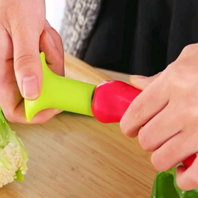 LIRUIKA 2 pcs/set Multifunction Green Pepper Chili Core Separator Device Plastic Tomato Fruit Vegetable Cutter Kitchen Tools | Дом и сад