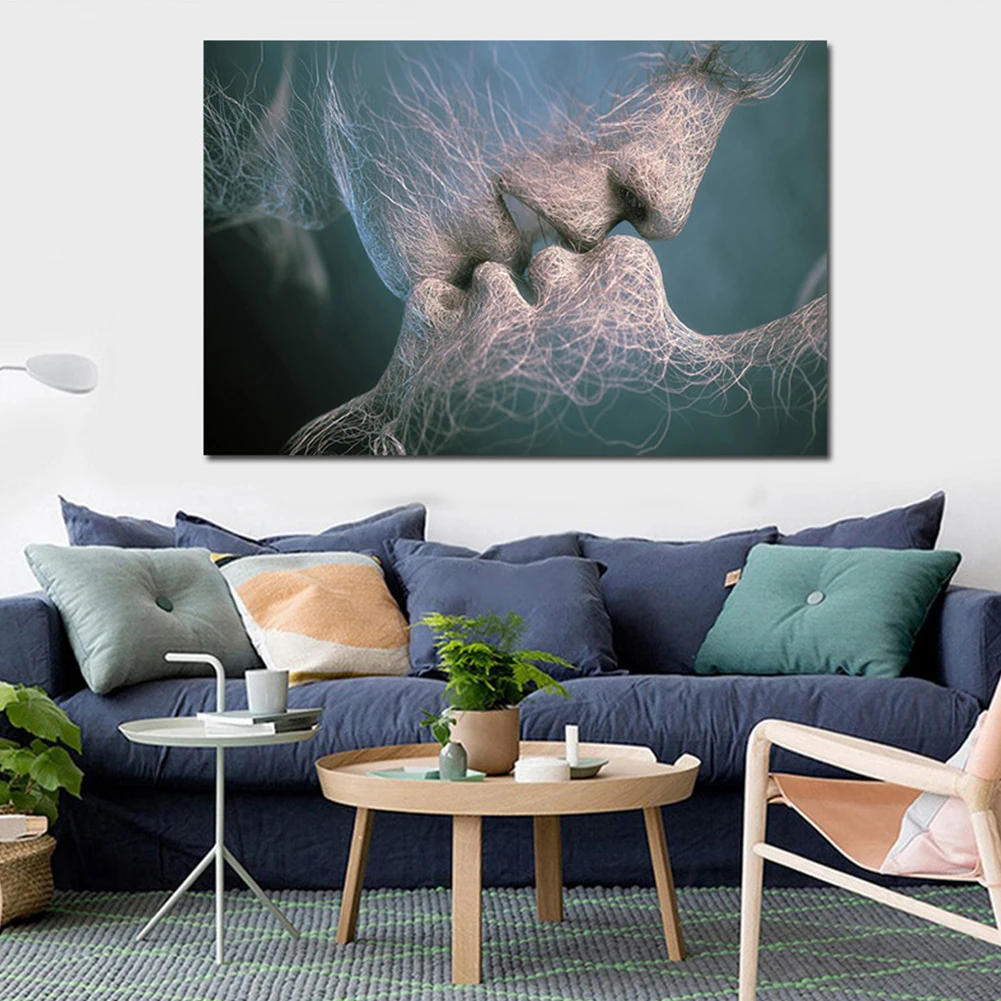 Безрамное романтический поцелуй любовник декоративная пейзажная живопись холст