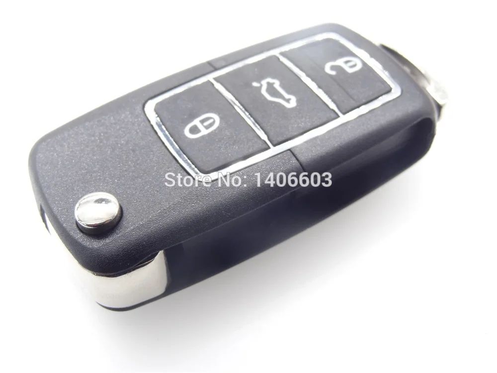 AUTEWODE Новый чехол для автомобильного ключа с 3 кнопками VW Golf Bora Polo Passat Toledo SEAT Leon Skoda