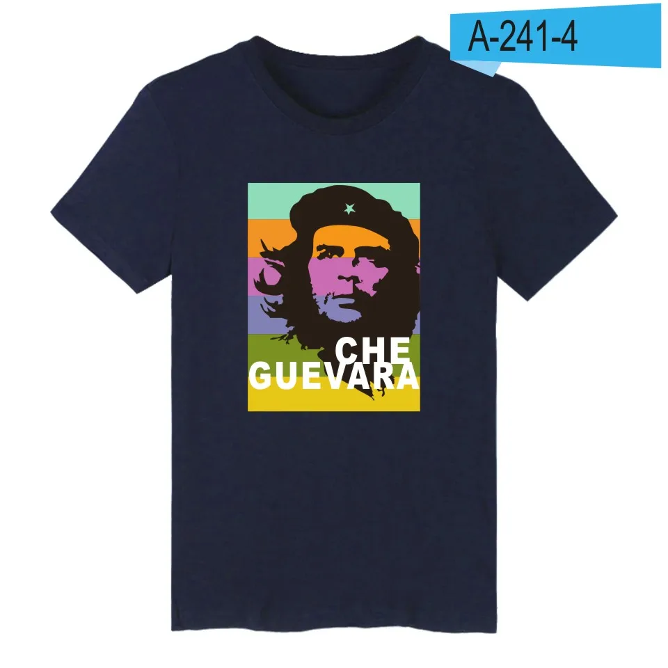 Navy Blue LUCKYFRIDAYF Che Guevara t-shirts printed summer sport men women t shirts casual o-neck tee shirt short sleeve t-shirt tops 4XL - Color: Navy Blue