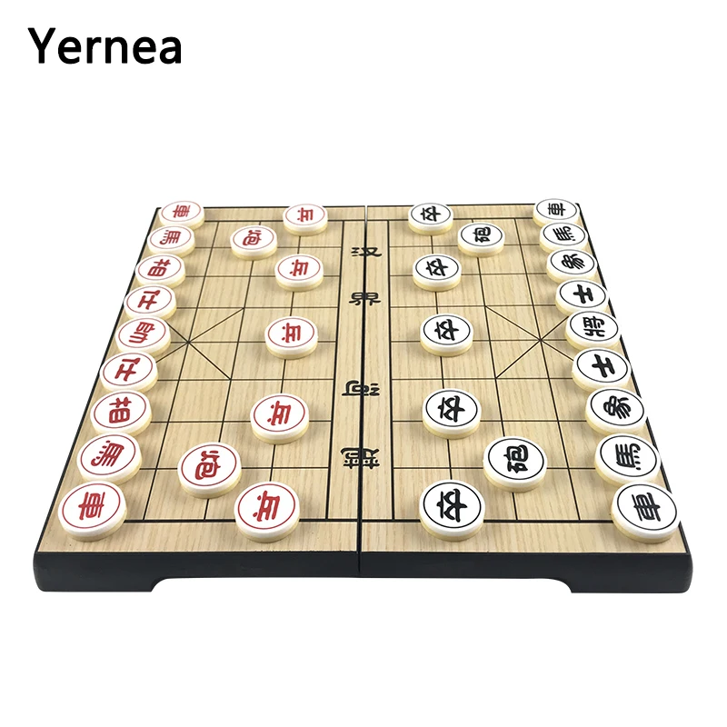 

Yernea New Funny Folding Plastic China Chess Magnetie Features Magnetie Chess Games Entertainment Board Game Chess Set Pieces