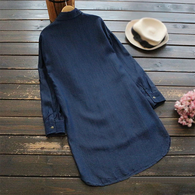 Женские рубашки больших размеров повседневные асимметричные топы на пуговицах